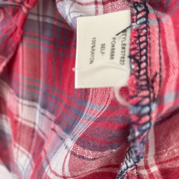 Skies Are Blue Womens Multicolor Flannel Plaid Pockets Button-Up Shirt Size S - Picture 7 of 8